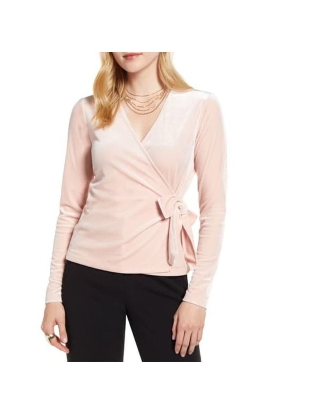 Halogen Velvet Ballet Wrap Top